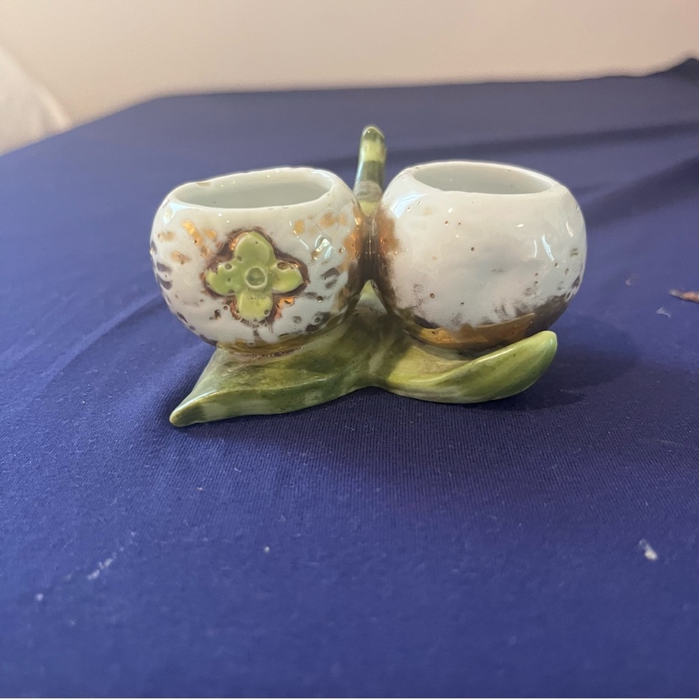 Vintage Beautiful Double Open Salt Possibly Porcelain Or Other Fragile Material